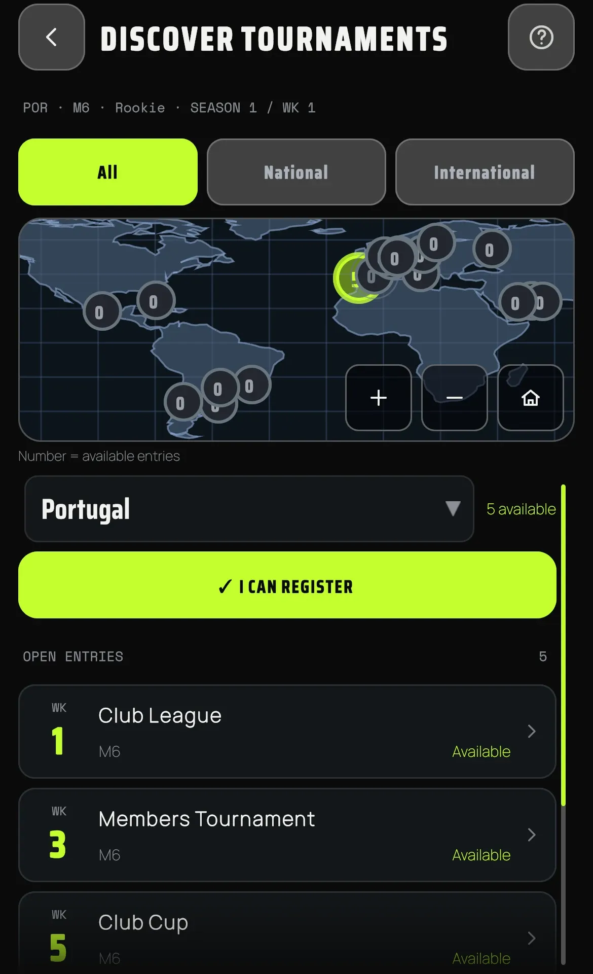 Find your next tournament